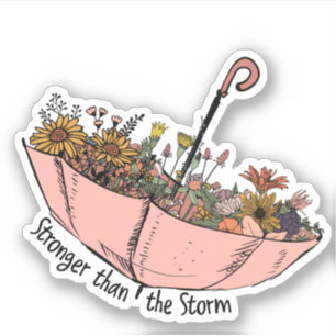 Sticker Parapluie Fleurs Sauvages Plus Fort Que La Tempête