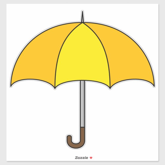 Sticker Parapluie jaune (Feuille)