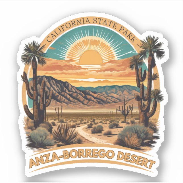 Sticker Parc d'état du désert d'Anza-Borrego en Californie (Devant)