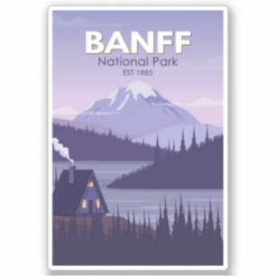Sticker Parc national Banff Canada Vintage Voyage