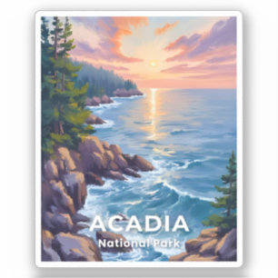 Sticker Parc national d'Acadia Maine Peinture Art de voy