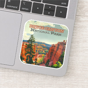 Sticker Parc national de Bryce Canyon Utah Hoodoo Retro
