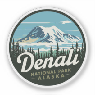Sticker Parc national de Denali Vintage voyage Alaska