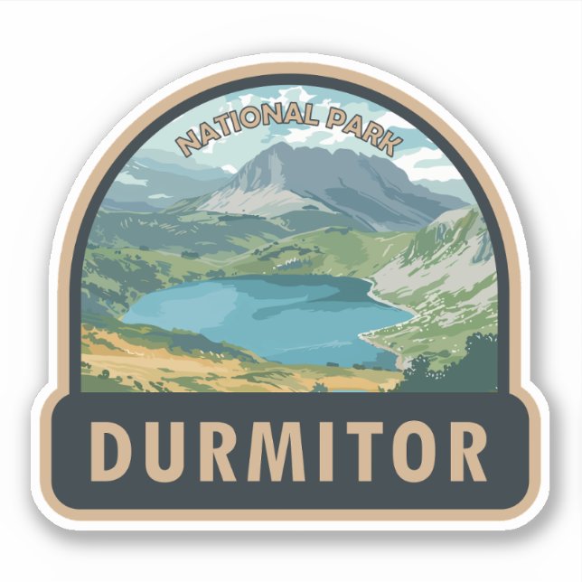 Sticker Parc national de Durmitor Monténégro Art de voyage (Devant)