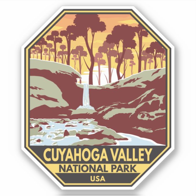 Sticker Parc national de la vallée de Cuyahoga Emblem Vint (Devant)