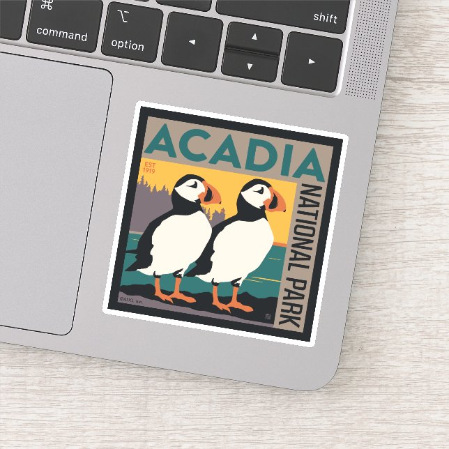 Sticker Parc national de l'Acadie, Maine | Puffins (Détail)