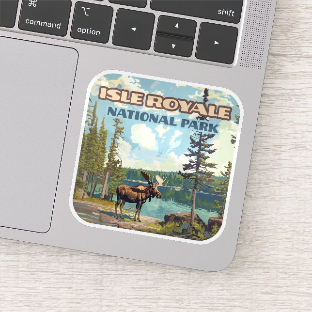 Sticker Parc national de l'Isle Royale Lac Michigan (Détail)