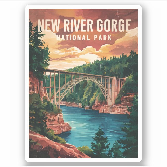 Sticker Parc national de New River Gorge et réserve (Devant)