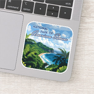 Sticker Parc National de Samoa Américaines Plage Rainfores