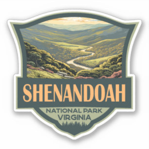 Sticker Parc national de Shenandoah Illustration Voyage Ré