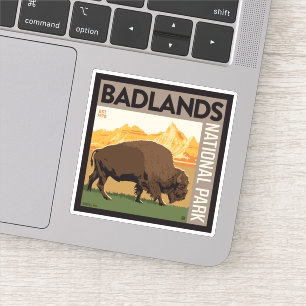 Sticker Parc national des Badlands Buffalo
