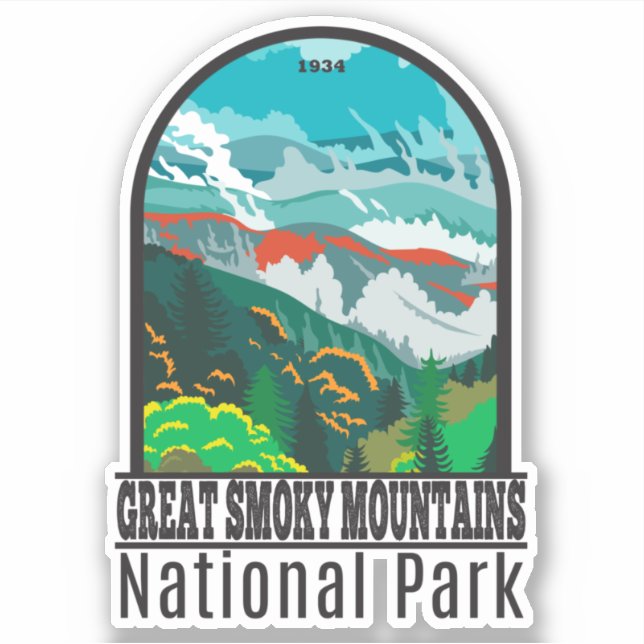 Sticker Parc national des Great Smoky Mountains Vintage (Devant)