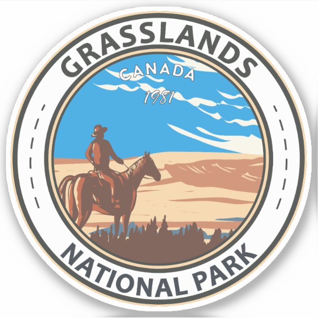 Sticker Parc national des Prairies Canada Tourisme Art Vin (Devant)