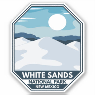 Sticker Parc national des Sables blancs Emblème rétro mini