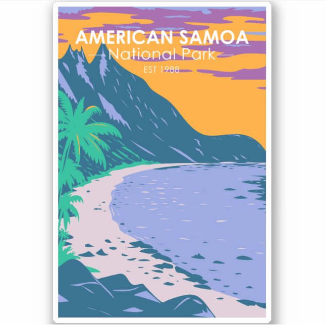 Sticker Parc national des Samoa américaines Ofu Beach (Devant)
