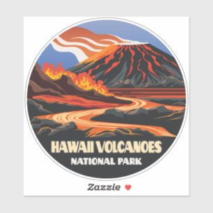 Sticker Parc national des volcans d'Hawaii Mauna Loa Vinta