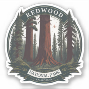 Sticker Parc national d'État de Redwood, Californie côtièr