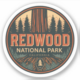 Sticker Parc national d'État de Redwood, Californie côtièr