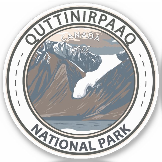 Sticker Parc national du Canada Quttinirpaaq Voyage Vintag (Devant)