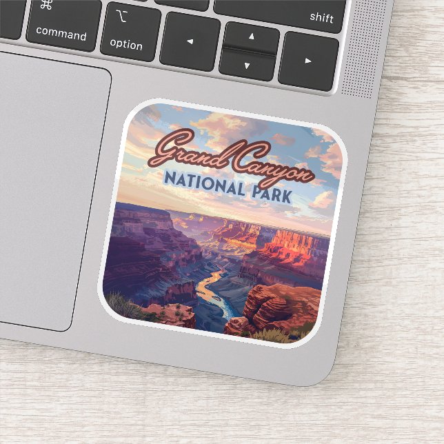 Sticker Parc national du Grand Canyon Arizona Retro (Détail)