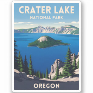Sticker Parc national du lac Crater Vintage voyage Oregon
