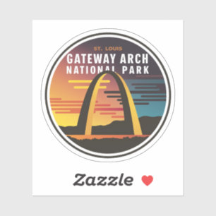 Sticker Parc national Gateway Arch St. Louis Abstrait