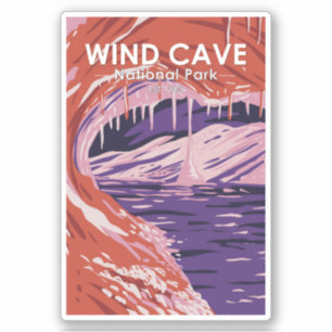 Sticker Parc national Wind Cave South Dakota Vintage