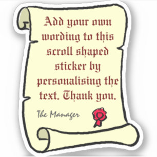 Sticker Parchemin de défilement avec texte de style ancien