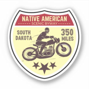 Sticker Parcours panoramique amérindien en moto