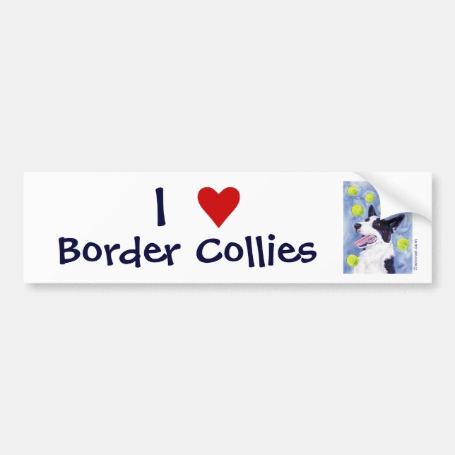 Sticker pare-chocs Collie Bordure (Devant)
