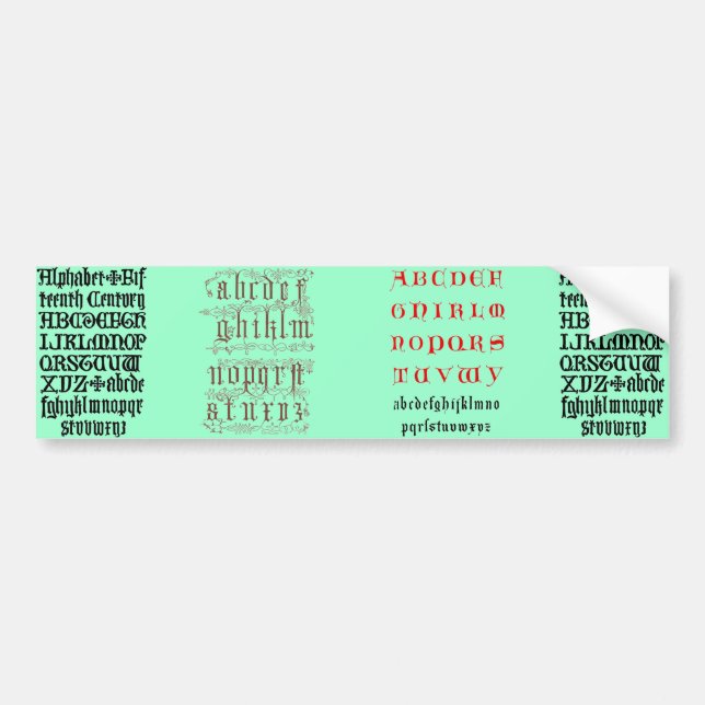 Sticker pare-chocs de lettres gothiques (Devant)