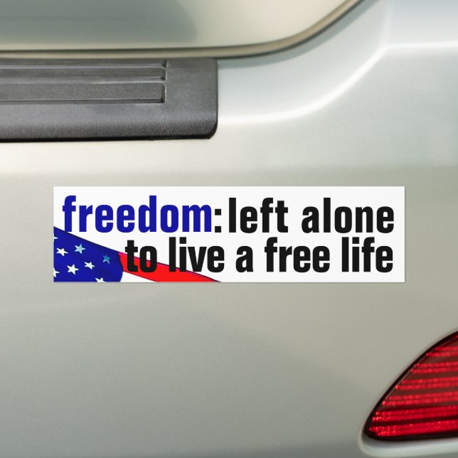 Sticker pare-chocs Freedom (drapeau v.2) (En voiture)
