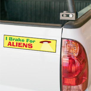 Sticker pare-chocs - Je freine pour les Aliens