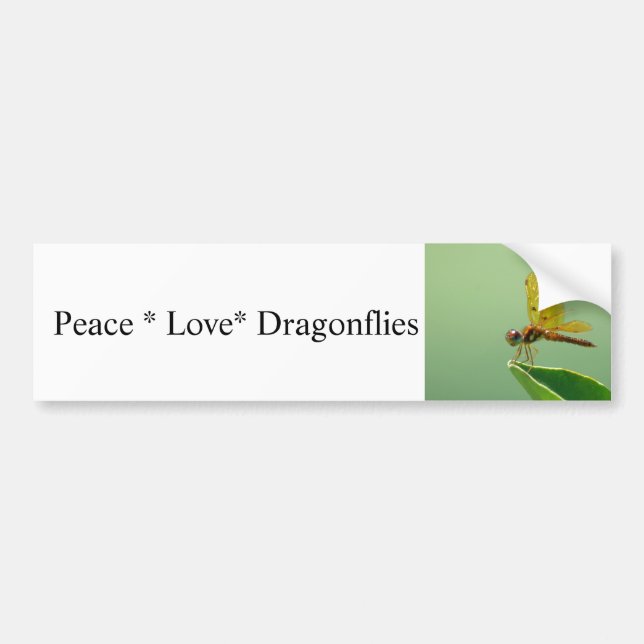 Sticker pare-chocs Peace Love Dragonflies (Devant)