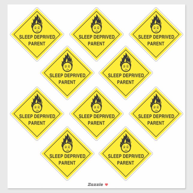 Sticker Parent privé du sommeil (Feuille)