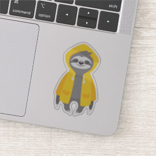 Sticker Paresse mignonne utilisant un imperméable