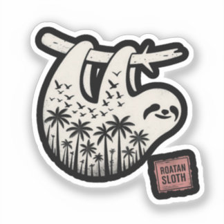 Sticker Paresseux de Roatan Honduras, Paresseux de Roatan,