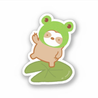 Sticker Paresseux Grenouille Mignon