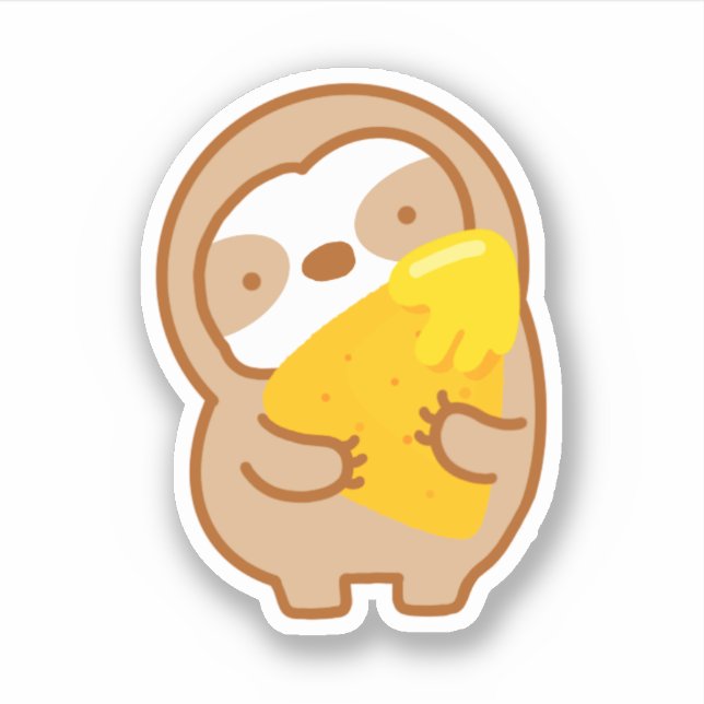 Sticker Paresseux mignon aux copeaux de fromage nacho  (Devant)