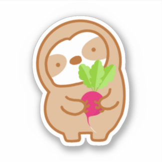 Sticker Paresseux Radis Mignon 