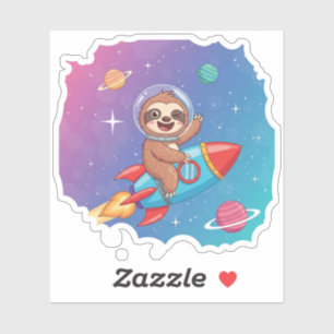 Sticker Paresseux spatial sur fusée – Vecteur de dessin an