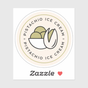 Sticker Parfum de glace à la pistache esthétique fait mais