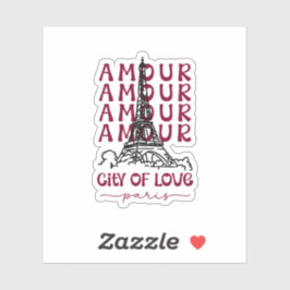 Sticker Paris City of Love – Eiffel Tower Travel Souvenir
