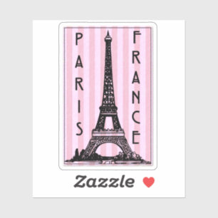 Sticker Paris France Tour Eiffel Rétro Français