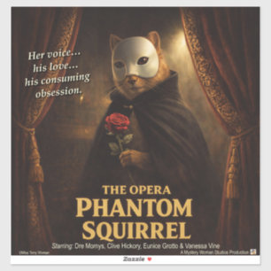 Sticker Parodie de l'Opéra Fantôme Écureuil