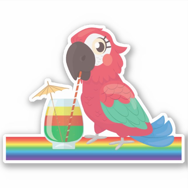 Sticker Parrot Head Jimmy Buffett (Devant)