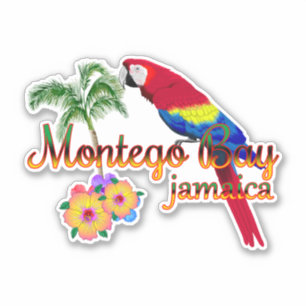 Sticker Parrot tropical de la baie de Montego en Jamaïque