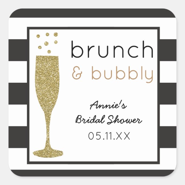 Sticker Parties scintillant Brunch & Bubbly Faux (Devant)