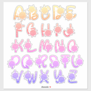 Sticker Parties scintillant Colorful Floral Monogramme A à