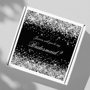 Sticker Parties scintillant d'argent Black Bridesmaid Prop